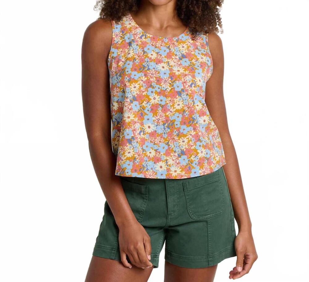 NEW TOAD&CO sunkissed button back tank top in sunset print